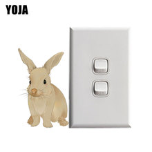 YOJA Пасхальный серый кролик Декор настенный стикер для выключателя персонализированные наклейки для спальни гостиной 8SS0981 2024 - купить недорого
