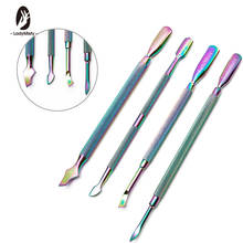 Ladymisty Dual-ended Chameleon Nail Cuticle Pusher Nail Cuticle Remover Rainbow Stainless Steel Cuticle Pusher Manicure Tools 2024 - buy cheap