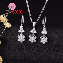 New Arrival 925 Sterling Silver Bridal Wedding Jewelry Sets Fashion Women Cubic Zircon Pendants Necklace And Earrings Set 2024 - buy cheap