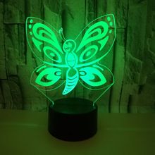 New Butterfly 3d Lamp Seven color Remote Control Touch Led  Desk Lamp Creative Product Gift 3d Small Table Lamps 2024 - buy cheap