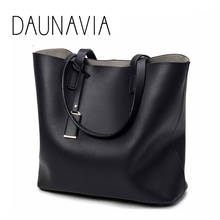 DAUNAVIA Large Capacity Pu Leather Handbags Women Shoulder Bag Casual Tote Bags Female Famous Brands Shoulder Bag 2024 - buy cheap