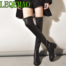 2018 Hot Women Boots Winter over knee long boots fashion boots heels spring quality suede comfort square heels plus size 2024 - buy cheap