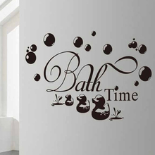 Bath Time Vinyl Wall Decals Bathroom Home Decor Lovely Ducks Wall Stickers for Wish Room Art Quotes Murals K504 2024 - buy cheap