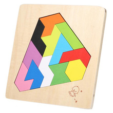 Novo tangram de madeira quebra-cabeça colorido quadrado iq jogo cérebro teaser brinquedos educativos inteligentes para crianças conjunto brinquedos 2024 - compre barato