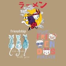 Japan Style cartoon Parches Iron On Stickers Washable Appliques A-level Patches Heat Transfer For DIY T-shirt Accessory Clothes 2024 - buy cheap