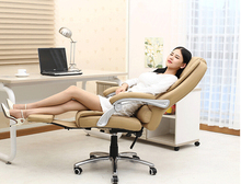 Cadeiras reclináveis de couro e escritório, ergonômicas, para computador, massagem, moda fixa, descanso de braço 2024 - compre barato