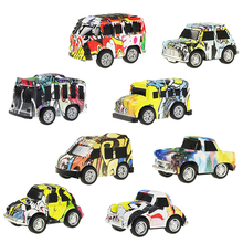 8pcs/set Doodles Vintage Mini Diecast Car New arrival Pull Back Vehicles Model Toy Metal Educational Toys Alloy Car For Kid Gift 2024 - buy cheap
