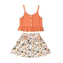 Conjunto de ropa de verano para niñas pequeñas, Set de 2 uds. 2024 - compra barato