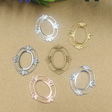 25*30mm Vintage Filigree Flower Charms Blanks Metal Bu Yao Hair Sticks Jewelry Accessories Findings Multi-color Plated 2024 - buy cheap