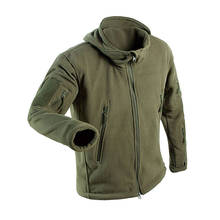 Новая военная флисовая тактическая куртка мужская теплая верхняя одежда Polartec теплое пальто с капюшоном Militar флисовая верхняя одежда поход армейские куртки 2024 - купить недорого