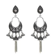 As Mulheres afegãs Ouro Indiano Jhumka Brinco Boho Étnica Grande Sinos de Metal Longa Borla Oscila Brincos Ladies Egito Jóias Cigana 2024 - compre barato