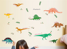 Домашний декор, настенные наклейки в виде динозавров для детской комнаты, детский домашний декор, Мультяшные животные, роспись своими руками, наклейки 2024 - купить недорого