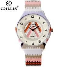 WILLIS Women Quartz waterproof Brand Watch Round Dial Analog Children WristWatch with Fashion Ultrathin Silicone Band Wristwatch 2024 - buy cheap