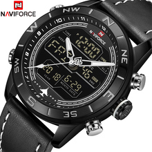Naviforce wtacino relógio de pulso de couro, relógio esportivo militar do exército masculino com data analógico 2024 - compre barato
