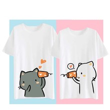 New Neko Atsume T-shirt Anime The cat backyard  Couple T-Shirt  cotton Summer Short-sleeve Tees tops 2024 - buy cheap