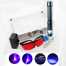 Most Powerful Burning Laser Torch 445nm 10000m Focusable Blue Laser Pointers Flashlight burn match candle lit cigarette 2024 - buy cheap