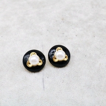 Round Black Enamel Cute Elegant Pearl Earrings 2024 - buy cheap
