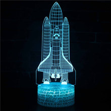 Lámpara 3D con tema de lanzadera espacial, luz LED nocturna, 7 colores, cambio de humor táctil, regalo de Navidad, envío directo 2024 - compra barato