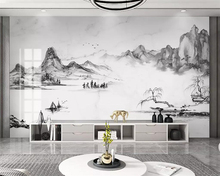 Beibehang-papel tapiz personalizado para decoración del hogar, papel tapiz 3d de paisaje de tinta minimalista moderno, mármol chino 2024 - compra barato