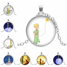 ¡Oferta! Collar con colgante de cúpula convexa de cristal para niños, colgante de dibujos animados de Pequeño Príncipe, regalo de cumpleaños 2024 - compra barato