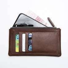 LANSPACE genuine leather purse designer coin purses holders famous brand men wallets 2024 - buy cheap