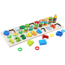 Wooden Montessori Digital Shape Match Color Logarithmic Cognition Board Early Education Count Numbers Jigsaw Puzzle Toys 2024 - buy cheap