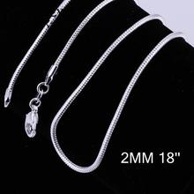 silver plated long chain necklace accessories unisex jewelry for women men C010-18 rope chain snake necklaces 2024 - buy cheap