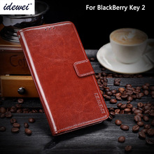 IDEWEI para BlackBerry Key2 Funda de cuero de lujo funda de teléfono para llave dos BBF100 funda protectora con tapa funda de cartera 4,5" 2024 - compra barato