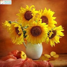 NEW DIY Diamond Painting cross stitch Flower Needlework Crafts Best Full Diamond Embroidery Sunflower On The Table Home XY1 2024 - buy cheap