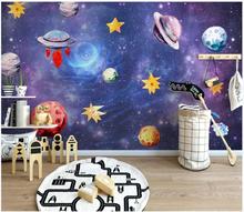 Пользовательские фото обои 3d фрески обои для стен 3 d ручная роспись космическая Вселенная Детская комната фон настенная живопись 2024 - купить недорого