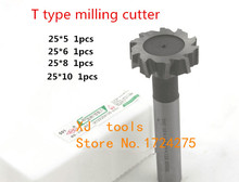 Free Shipping 4pcs/set 25mm Straight shank T cutter superhard T T slot cutter cnc milling machine tool 25mm * 5mm 6mm 8mm 10mm 2024 - buy cheap