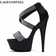 LAIJIANJINXIA New Sexy 15CM High-Heeled Sandals Nightclub Classics Platform Pole Dancing Shoes Model High Heels Women's Shoes 2024 - buy cheap