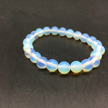 4mm 6mm 8mm 10mm 12mm Trendy Natural Beads Strand Bracelet white opal beads Stone bracelets Energy Men women Buddha Jewelry 2024 - buy cheap
