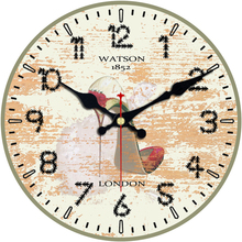 MEISTAR-Reloj de diseño Vintage para sala de estar, cronógrafo de diseño silencioso, para estudio, oficina, cocina, hogar, arte elegante desgastado, de pared grande 2024 - compra barato