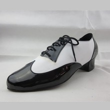 Sapatos masculinos para dança, preto e branco, sola macia, cadarço, baixo, quadrado, para dança de tango 2024 - compre barato