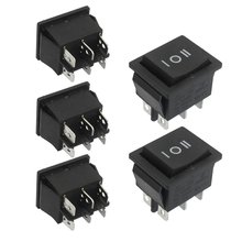 Interruptor rocker on/off/on, 6 pinos dpdt preto botão, ac 250v/15a 125v/20a