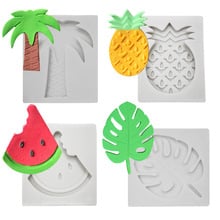 PRZY Silicone Mold Fondant Molds Watermelon Pineapple Coconut Tree Leaf Cake Decorating Tools Resin Clay Mould Aroma Wax Moulds 2024 - buy cheap