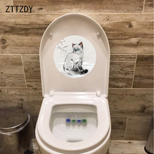 ZTTZDY 22.8*22.8CM Animal Cat Bedroom Wall Sticker Decal Toilet Home Decoration T3-0139 2024 - buy cheap