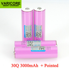 Varicore novo 3.7v 18650 inr18650 30q 3000mah li-ion bateria recarregável para baterias lanterna + apontou