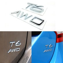 car sticker 3D Metal T5 T6 AWD LOGO Emblems Badges Letter Decal for Volvo XC60 XC90 S60 S80 S60L V40 V6 Tail Fender 2024 - buy cheap