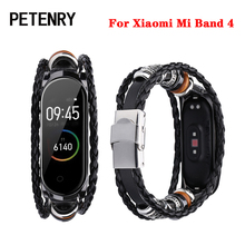 Wrist Strap for Mi Band 4 Retro PU Leather Braided Wristband Bracelet for Xiaomi Mi Band 4 Accessories Watch Band for Miband 4 2024 - buy cheap