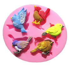 Five Birds Cooking Tools Fondant Shaped Mold Baking Cake Diy Sugar Silicone Craft Fondant Mold Tray Candymold 2024 - buy cheap