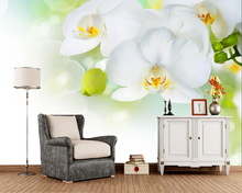 Белые цветы орхидеи, фотообои 3d, обои для гостиной, дивана, ТВ, Настенные обои для спальни, домашний декор, кафе-бар 2024 - купить недорого