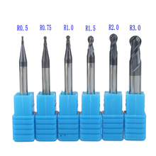 free shipping 6 pcs/set R0.5 R0.75 R1 R1.5 R2 R3 Real HRC45 For 2 flutes ball nose end mill milling cutter CNC router bit 2024 - buy cheap