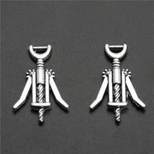 10pcs   Silver Color Red Wine Opener Charms Pendants Making DIY Handmade Tibetan Silver Color Jewelry A2604 2024 - buy cheap