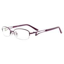 Óculos meio aro oval feminino, armação de metal, óculos para prescrição, lente óptica, miopia, leitura multifocal 2024 - compre barato
