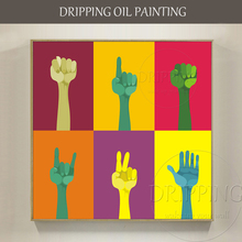 Arte de pared moderno pintado a mano, pintura al óleo de dedos coloridos de alta calidad, lienzo moderno hecho a mano, pintura al óleo de dedo abstracto 2024 - compra barato