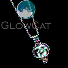 R-C531 Colorful OM Yoga Beads Cage Pendant Perfume Diffuser Aromatherapy Pearl Cage Locket Necklace Women Girl Gift 2024 - buy cheap