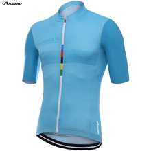 OROLLING-Camiseta de Ciclismo de color azul claro para equipos de campeones clásicos, personalizada, novedad de 2018 2024 - compra barato