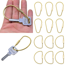 6pcs Durable Brass Screw Locking Clasp Carabiner Key Ring Keychain Key Holder Accessories Gold 2024 - buy cheap